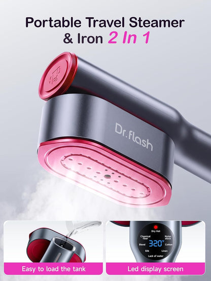 2 in 1 Handheld Garment Steamer and Iron for Clothes Travel Size